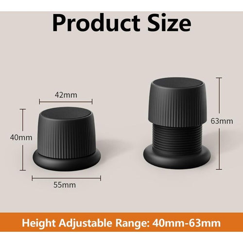 4 Pcs Adjustable Boosters Antiderapants for Furniture Black, Beds Sofas, Tables and Chairs Legs of Furniture Reglables of 4.1 to, 6.3 cm