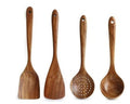Wooden ladle set, Teak cooking set acacia wood kitchen utensils/ kitchen set scratch-resistant and heat-resistant 4 sets