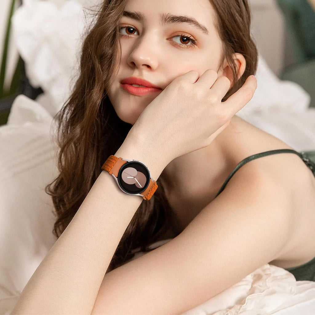 Braided Strap for Samsung Galaxy Watch 6 4 classic/5 Pro 45mm 47mm 43mm 44mm 40mm Magnetic Strap Without Gap Galaxy Watch 6 Band Black Black Watch 6 40mm 44mm