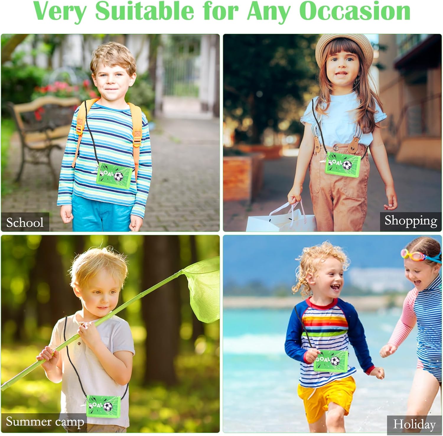 Football Pattern Chest Bag, Coin Purse for Boys, Mini Wallet with