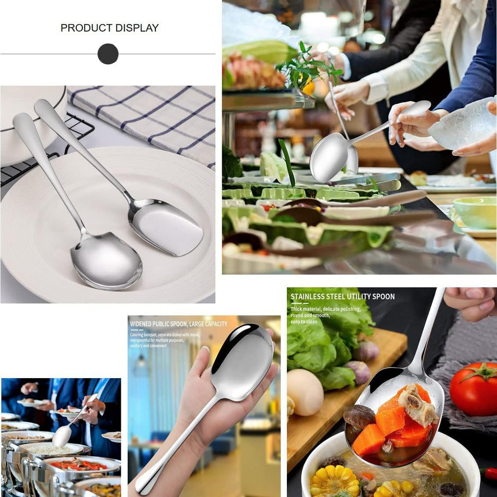Large Stainless Steel Spoons, Serving Spoons for Hotel Meals