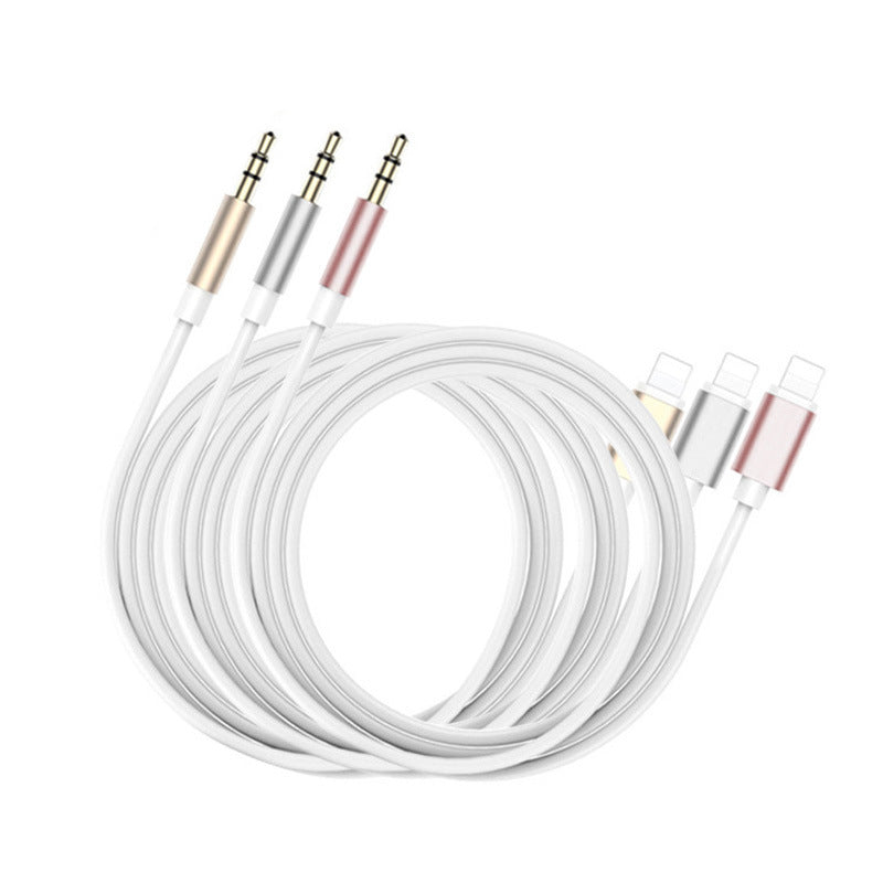 For iPhone Aux Cord Car Aux Cable Apple to 3.5mm Aux Cable - 1m Silver 1m