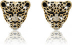 2pcs Bling Leopard Car Air Freshener Vent Clip, Black and Gold Cheetah Print Car Accessories, Sparkly Rhinestones Car Decor for Women
