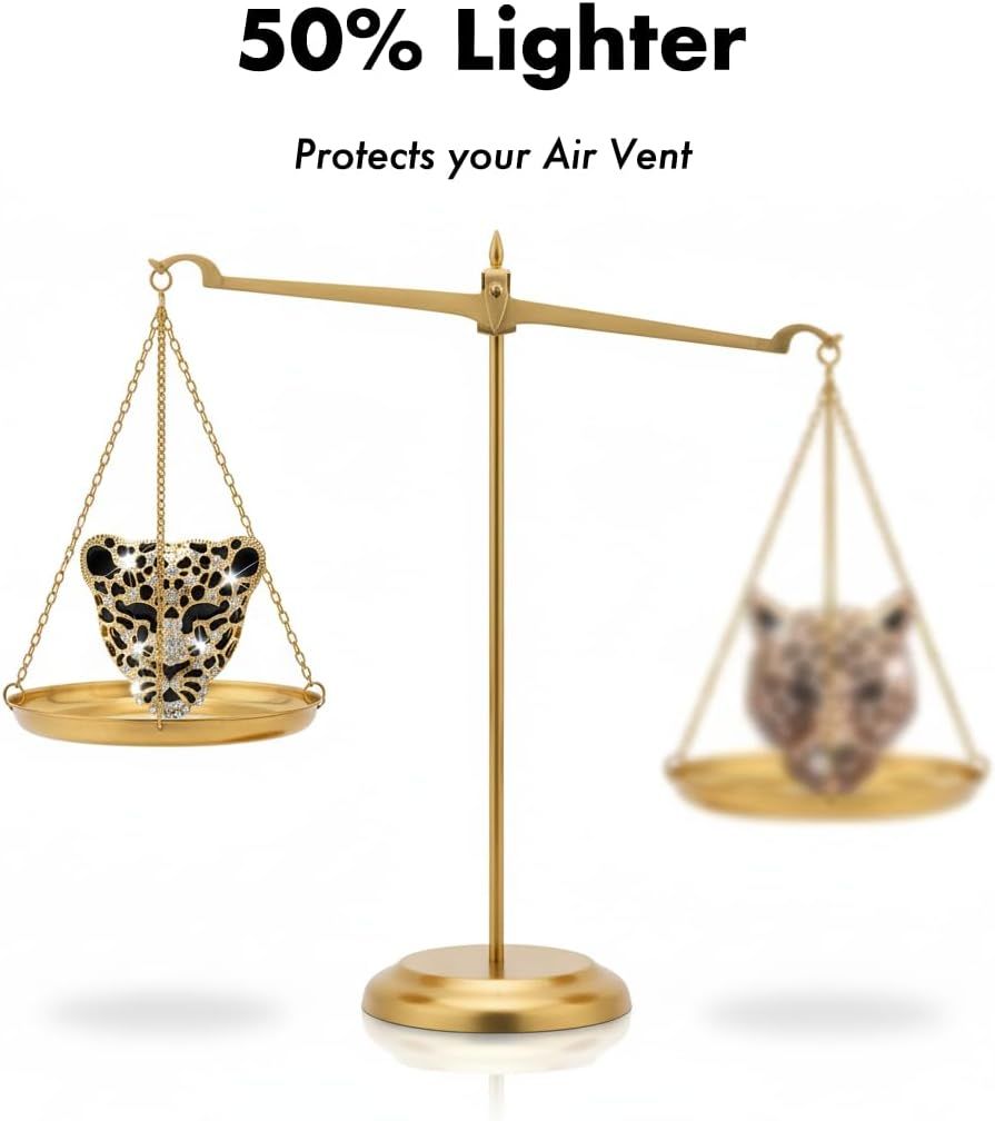 2pcs Bling Leopard Car Air Freshener Vent Clip, Black and Gold Cheetah Print Car Accessories, Sparkly Rhinestones Car Decor for Women
