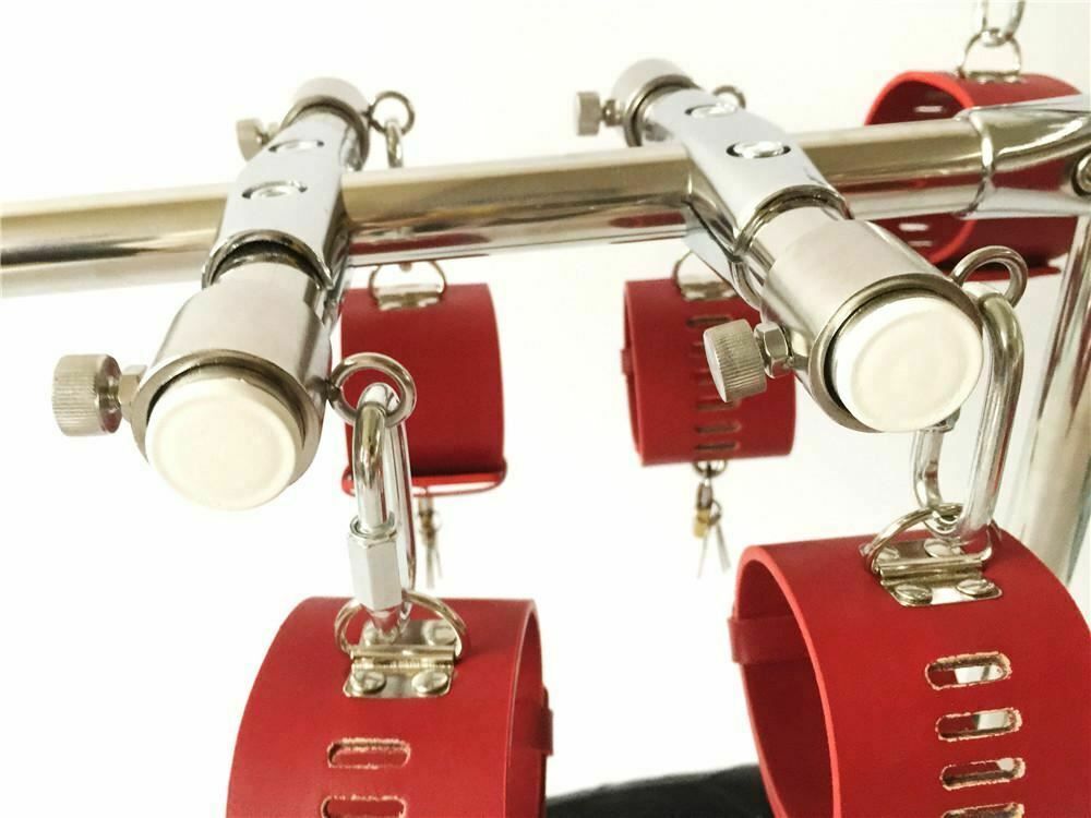 House Of Dasein Stainless Steel Bondage Frame Torture Device Leather Bdsm With Dildo Sex Furniture - Red