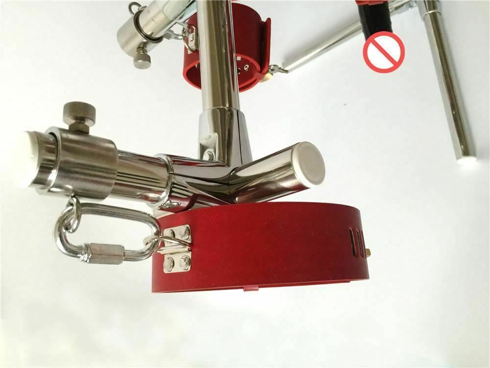 House Of Dasein Stainless Steel Bondage Frame Torture Device Leather Bdsm With Dildo Sex Furniture - Red