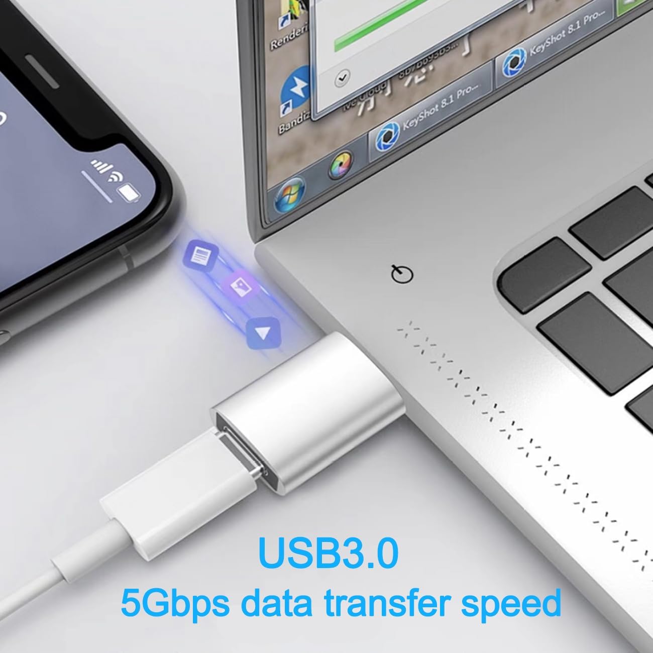 USB Hub 3.0, USB Splitter1 in 4 Out, USB Extender USB Adapter Multiple Port, 4Pcs USB to USBC-C Adapter, USB C to USB Adapter, USB A to USB C Adapter Type C OTG Adapter (4Pcs Adapter)