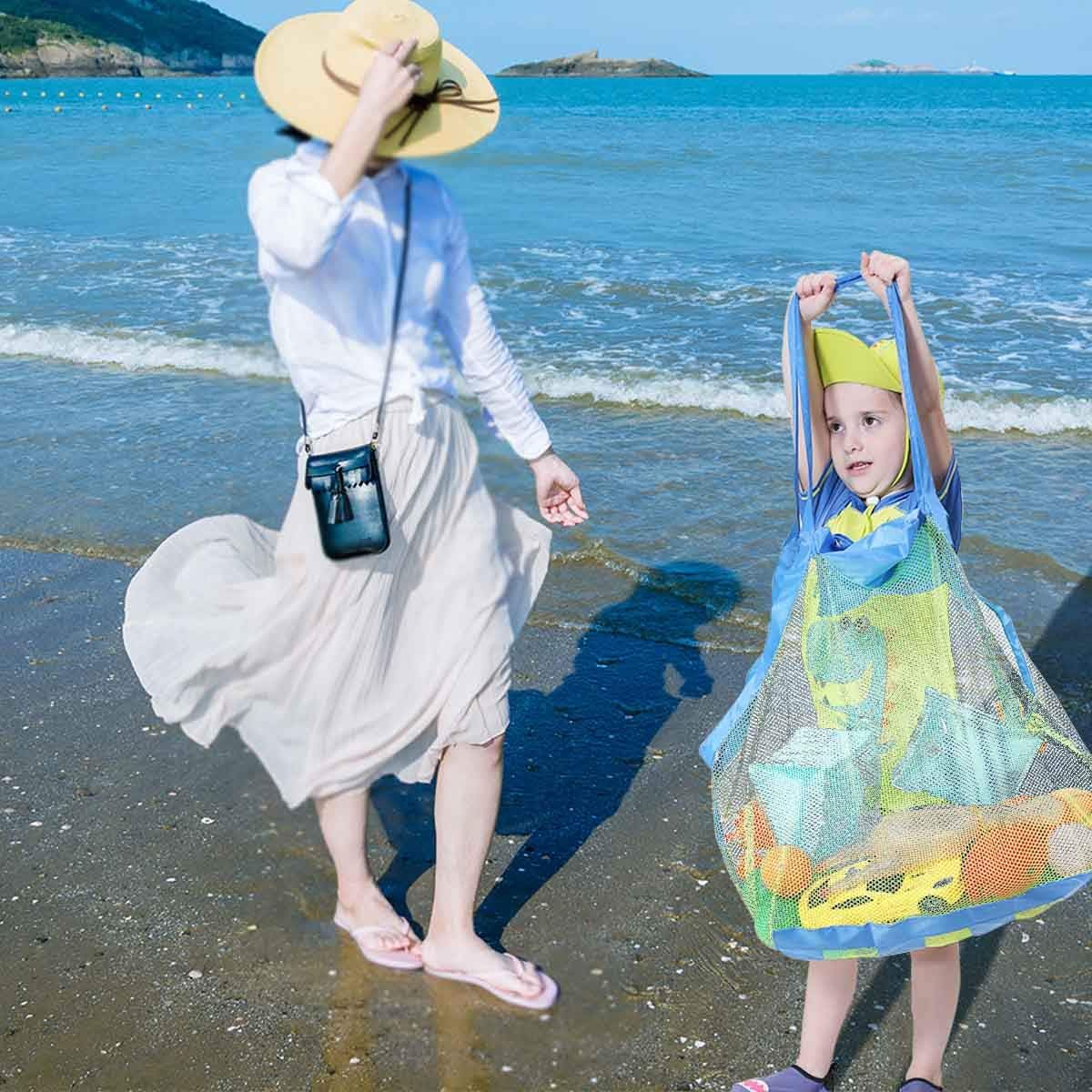 Mesh Beach Toys Bag Extra Large Bags and Totes Sand Tote Storage Children Toy Organizer Kids Collector Perfect for Holding Stay Away from Christmas Gift