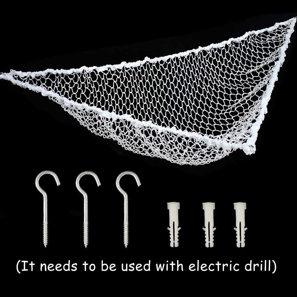 Hammock Mesh Toy Net Stuffed Animal Toys for Kids Jumbo Large Storage Pet Corner Animals Wall Hanging Organizer Christmas Gift (White)