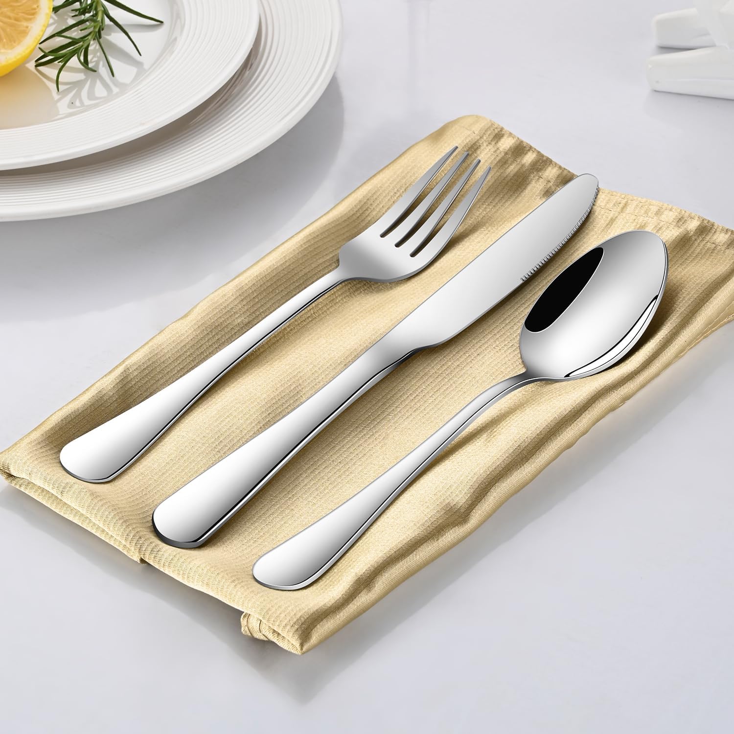 Dinner Spoon Set,8-Piece 7.3 Inch Soup Spoons,Premium Food Grade Stainless Steel Table Spoon,Durable l Tablespoon,Dishwasher Safe Silverware Spoons