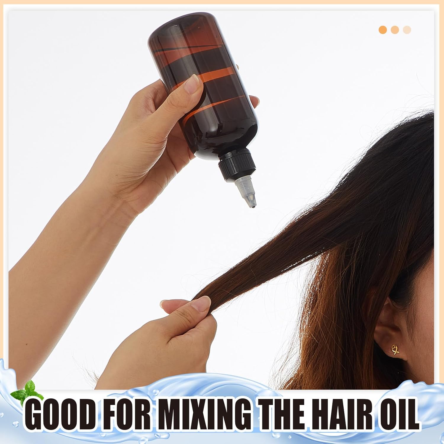 12 Pcs 8 oz Brown Squeeze Bottle Twist Top Applicator Empty Hair Oiling Bottle with Funnels Refillable Plastic Liquid Containers for Liquid Hair Oil Shampoo Lotion
