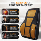 Extra Dense Lumbar Pillow with Double Adjustable Straps - Ergonomic Lumbar Support Pillow for Office Chair, Car, Couch Firm Back Support for Lower Back & Spine Pain Relief Memory Foam Cushion