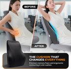 Extra Dense Lumbar Pillow with Double Adjustable Straps - Ergonomic Lumbar Support Pillow for Office Chair, Car, Couch Firm Back Support for Lower Back & Spine Pain Relief Memory Foam Cushion