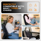 Extra Dense Lumbar Pillow with Double Adjustable Straps - Ergonomic Lumbar Support Pillow for Office Chair, Car, Couch Firm Back Support for Lower Back & Spine Pain Relief Memory Foam Cushion
