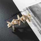4 PCS Starfish Hair Barrettes for Women Girls Hair Clips Pearl Spring Hair Clip Accessories Women Fashion Ponytail Holders French Barrettes for Thick Hair Clips for Long Hair for Daily Use