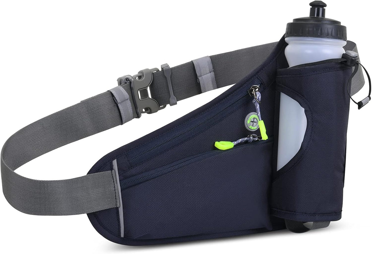 Sports Hydration Belt Bag Running Belt Waist Pack Bum Bag with Water Bottle Holder for Men Women Running Cycling Hiking Walking