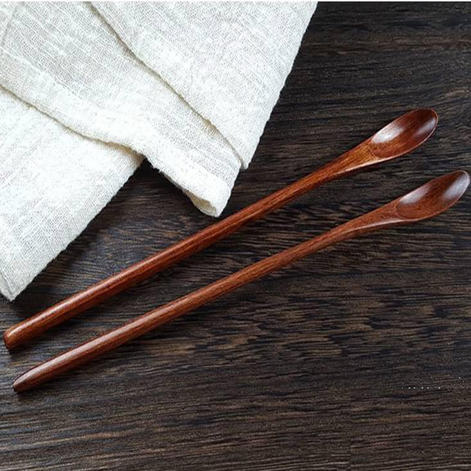 Wooden Spoons Long Handle Wooden Coffee Spoons Tea Spoon Wooden Mixing Honey Spoon Handmade Wood Stirring Spoon for Kitchen Cooking Utensils(9PCS)