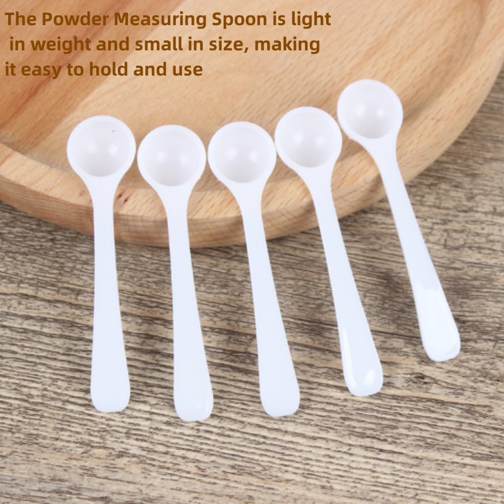 Measuring Spoons Set, 100Pcs PVC Fertilizer Spoon, High Temperature Resistance Measuring Spoon Long Handle Scoop, Small Tablespoon Measurement Spoon Set for Gardening 2ml/1g