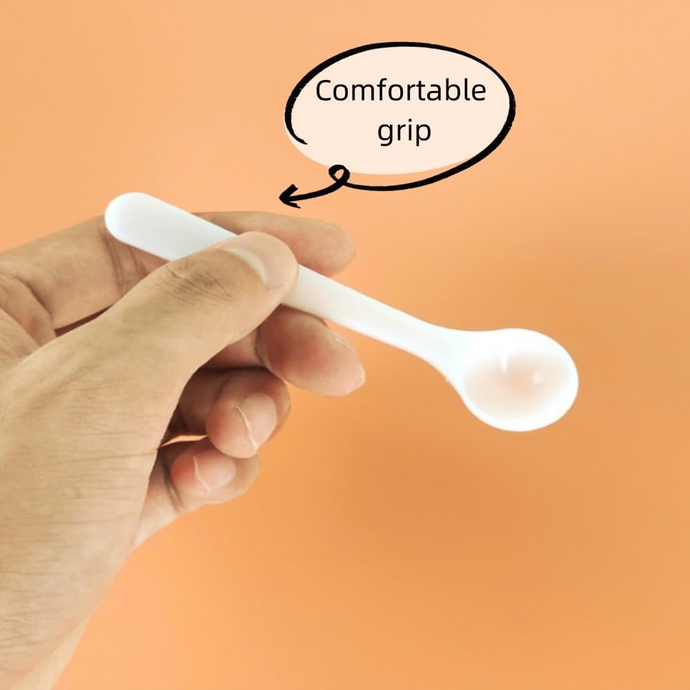 Measuring Spoons Set, 100Pcs PVC Fertilizer Spoon, High Temperature Resistance Measuring Spoon Long Handle Scoop, Small Tablespoon Measurement Spoon Set for Gardening 2ml/1g