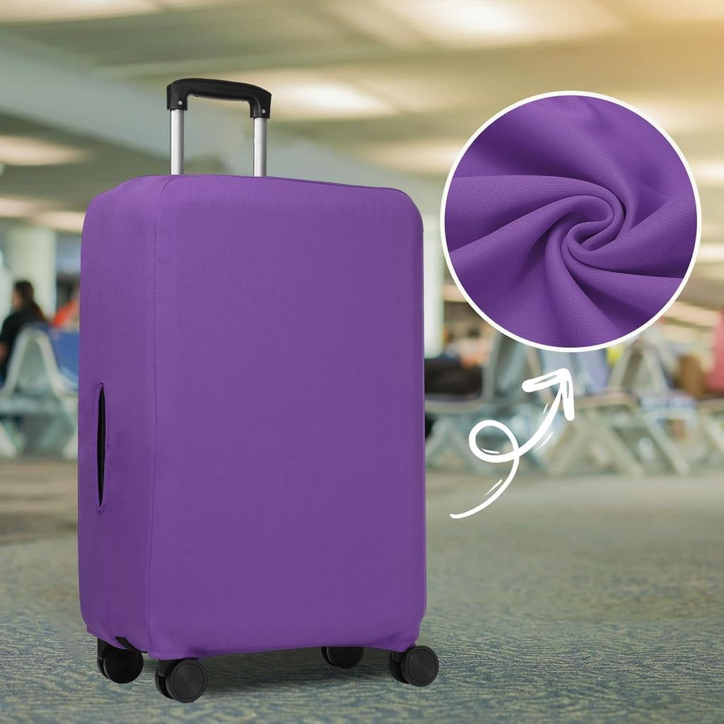 Luggage Cover, Suitcases Covers Elastic Carry on Protector Washable Scratch-Resistant Fits 22-24 Inch for Travel Business Trips, Violet inch