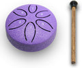 Ethereal Drums - Mini Steel Tongue Drum Kit - for sound healing, meditation and yoga - 3" 6-note - Great for beginners and relaxation - Lavender Purple - Mallets + Tabs + Bag