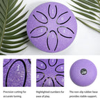 Ethereal Drums - Mini Steel Tongue Drum Kit - for sound healing, meditation and yoga - 3" 6-note - Great for beginners and relaxation - Lavender Purple - Mallets + Tabs + Bag