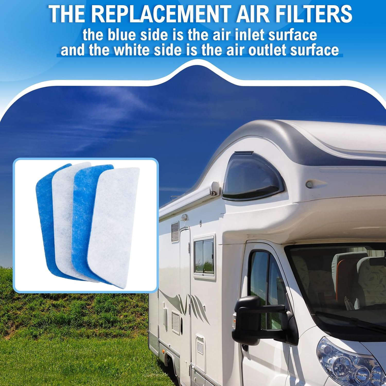 10 Pack RV AC Filters for Air Conditioner Vent 16 x 6 Inch Rv Filters Replacement for Air Conditioner Vent Compatible with MERV 6 AC Filter (Rounded Corner Trapezoid)