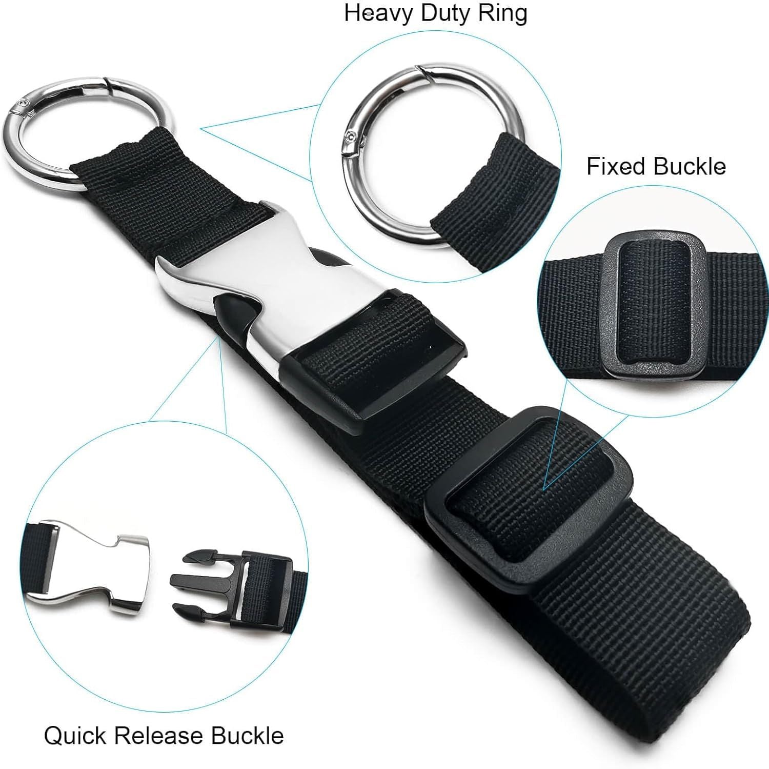 Add a Bag Luggage Straps Jacket Gripper Luggage Straps Baggage Suitcase for Travel Belt Luggage with Buckle Adjustable Luggage Accessories(Black)