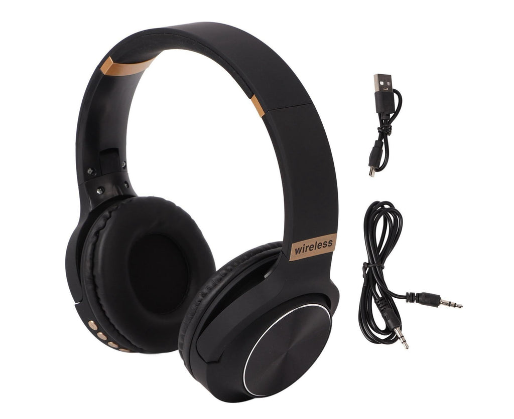 Foldable Bluetooth Headset Multifunction Noise Canceling HiFi Stereo Wireless Bluetooth Headphones Black