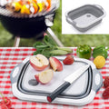 Camping Bowl 3-in-1 Portable Chopping Board Kitchen Board Drain Basket Foldable Bowl Washing Bowl