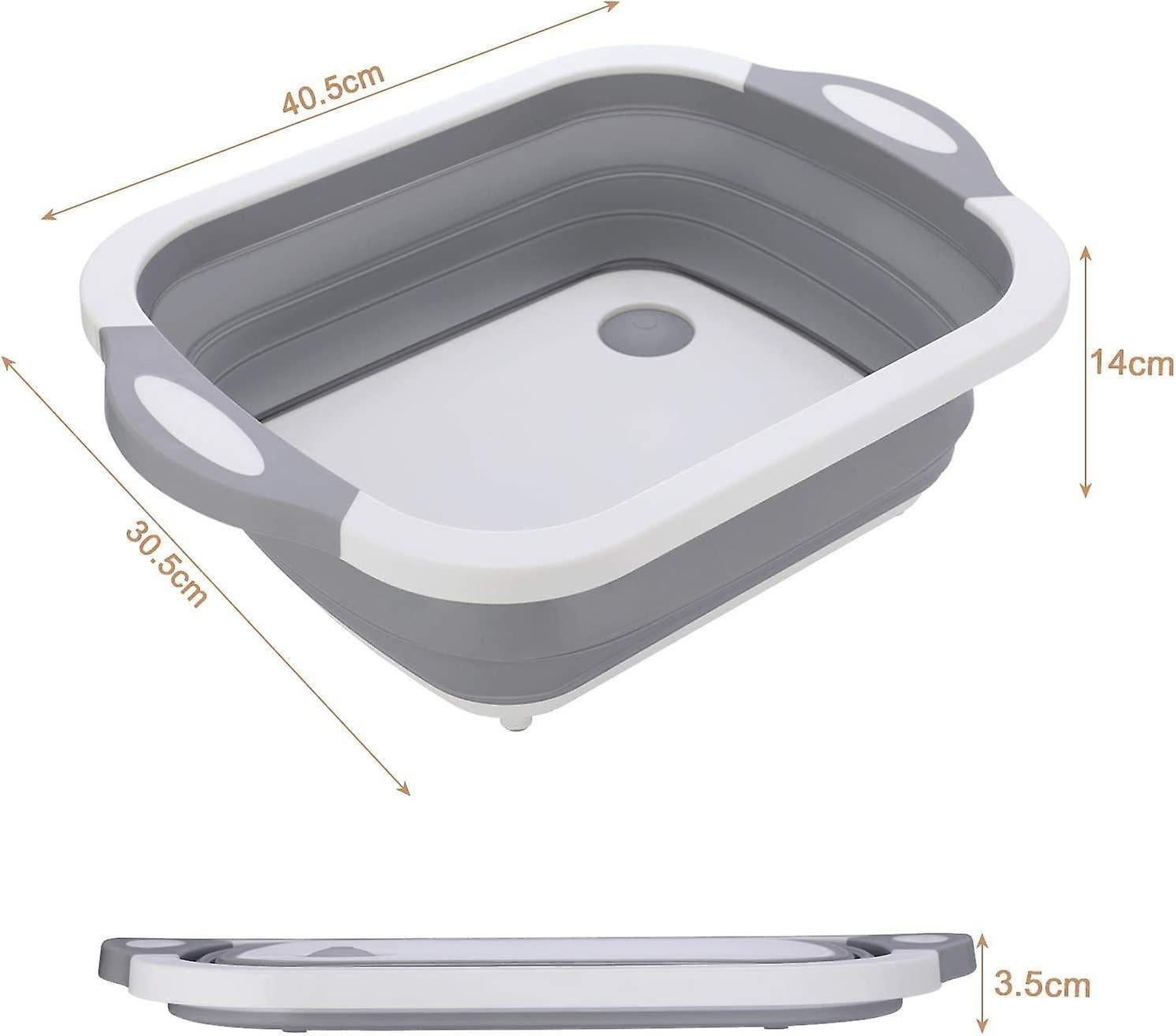 Camping Bowl 3-in-1 Portable Chopping Board Kitchen Board Drain Basket Foldable Bowl Washing Bowl