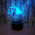 3D Fish Night Light Lamp Illusion Night Light 7 Color