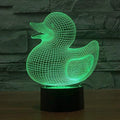 3D Duck Night Light Lamp Illusion Night Light 7 Color
