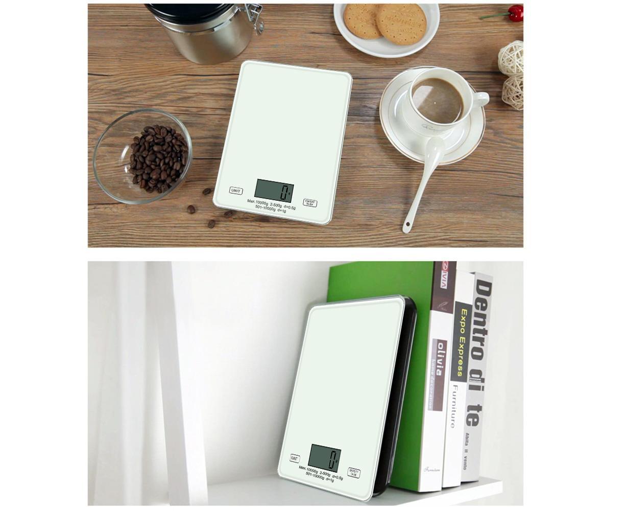 Digital Kitchen Scale Food Scale USB Rechargeable Weight Grams Ounces Tempered Glass Scale for Baking Cooking
