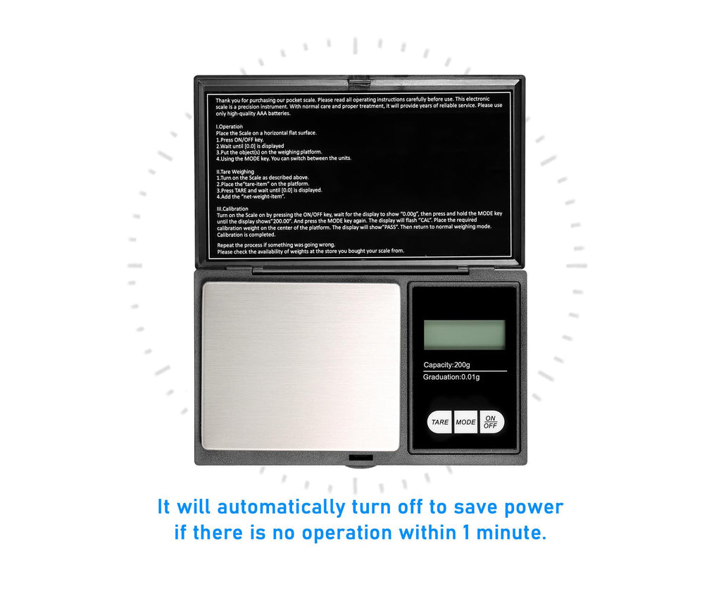 Portable Digital Scale 200g/0.01g High Precision Gold Scale Jewelry Scale with 7 Units Mini Pocket Electronic Scale with Backlight