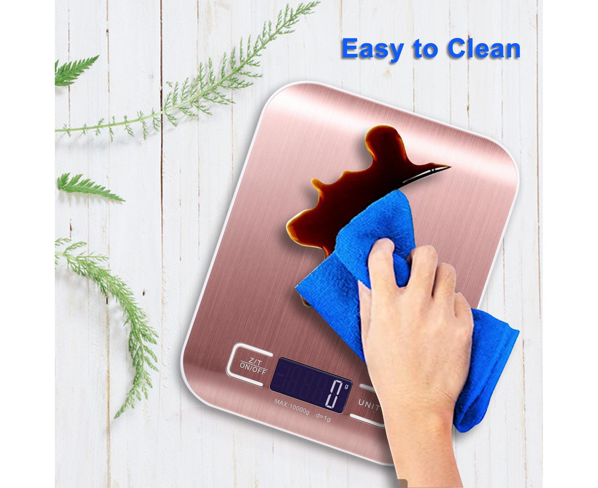 Kitchen Scale Digital Food Scale 10KG Measuring Range for Cooking Baking g lb oz ml kg Milk ml Stainless Steel Battery Operated