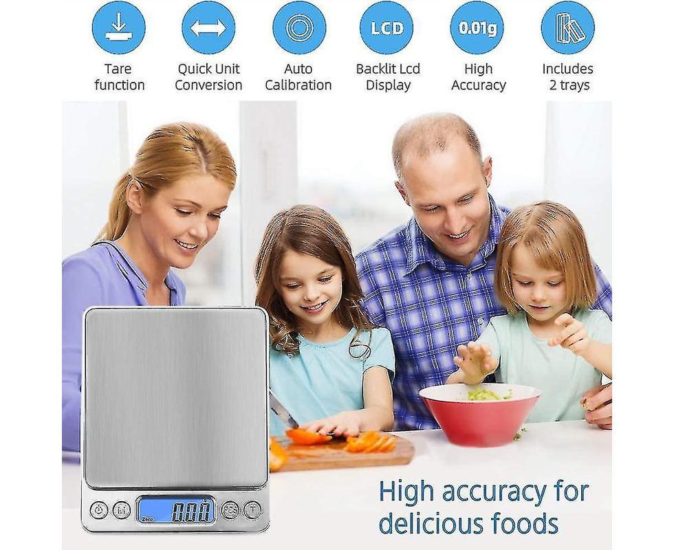 Precision Scale Mini Gram Jewelry Food Scale 500g/01g - Digital Kitchen Scale