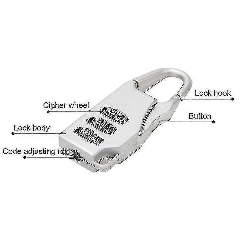 3-Digit Travel Luggage Lock - Small Combination Lock for Bags