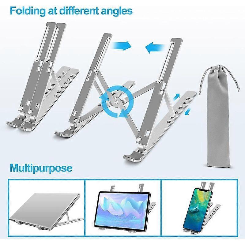 Adjustable Aluminum Laptop Stand, Portable Desk Holder