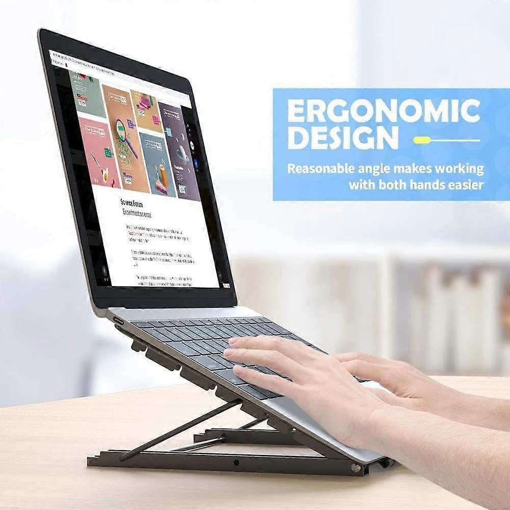 Foldable Aluminum Laptop Stand, Adjustable Ventilated Stand for Laptop/Tablet/Phone