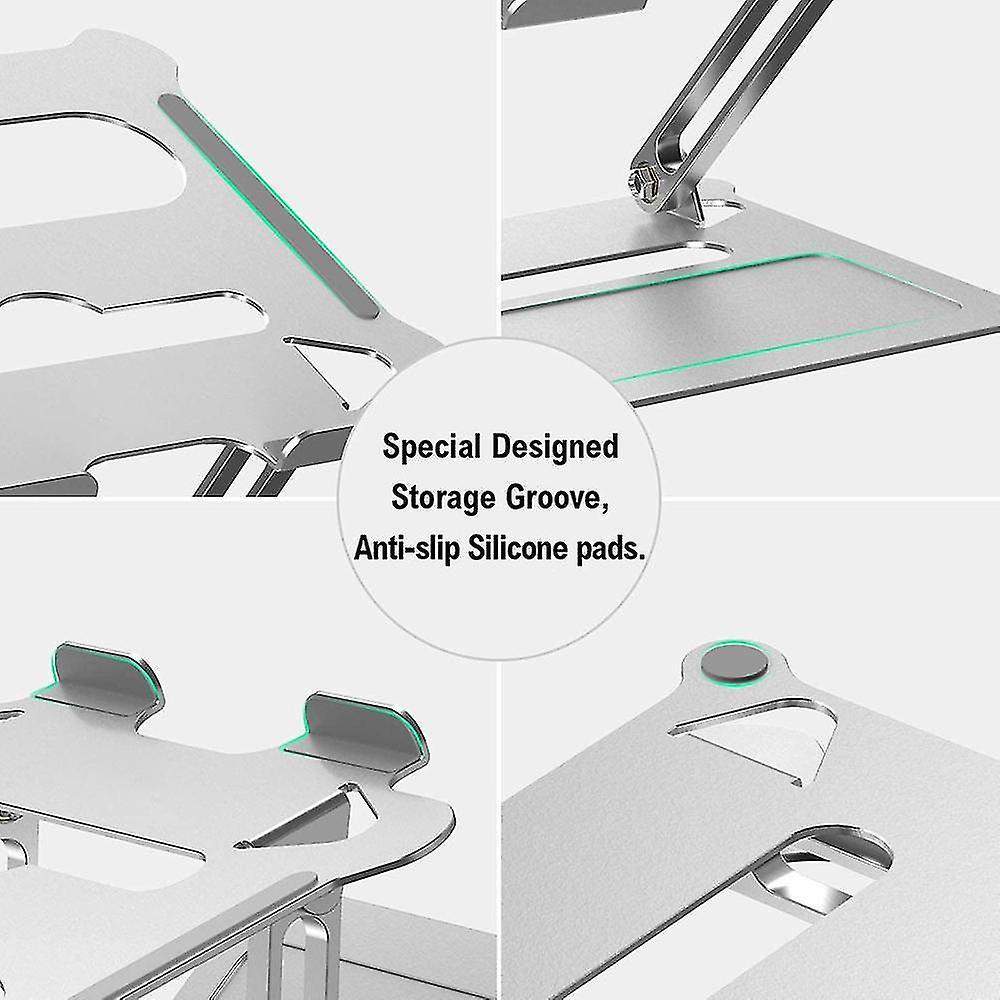 Adjustable Laptop Stand, Ergonomic Laptop Holder - Silver