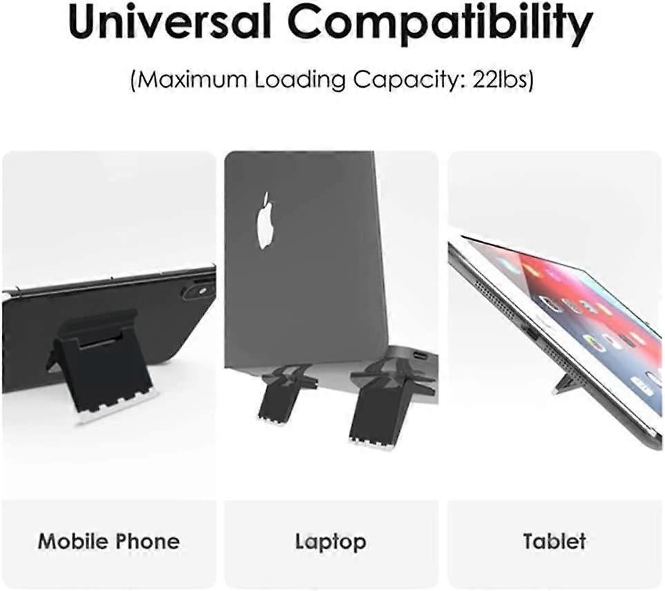 Set of 2 Mini Black Laptop Stands, Invisible Foldable Lightweight Holder for Laptop/Tablet