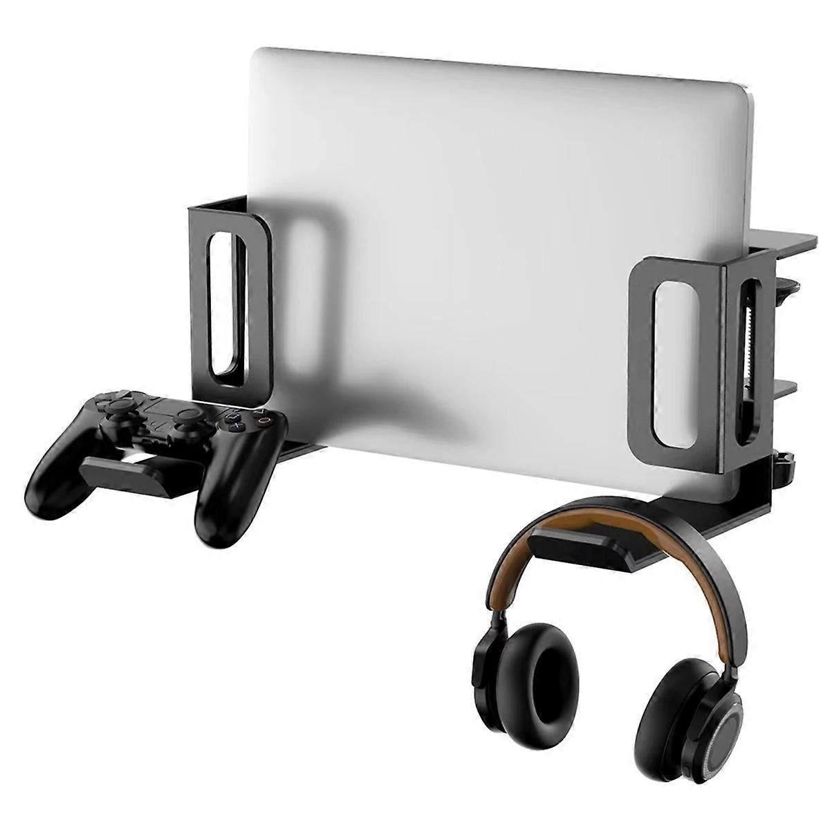 Vertical Laptop Stand, Desk Side Mount Holder, Black