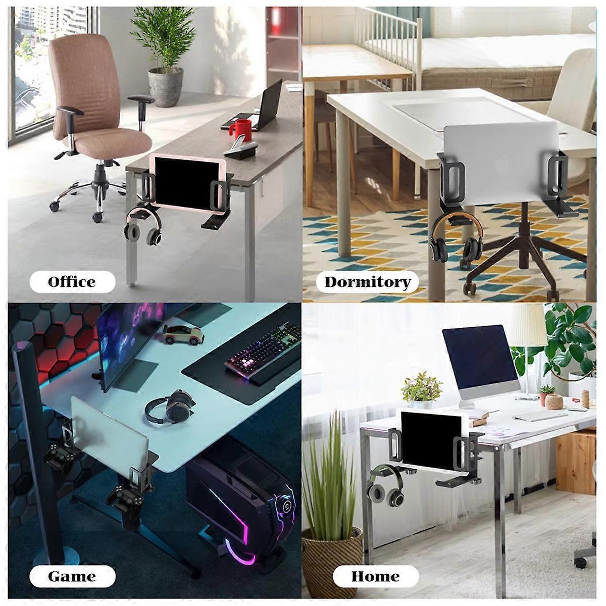 Vertical Laptop Stand, Desk Side Mount Holder, Black