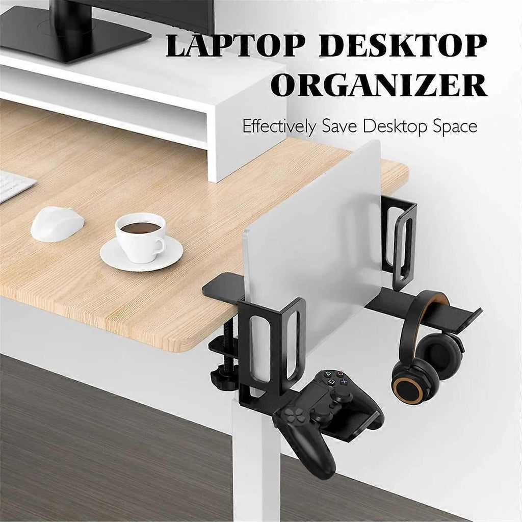 Vertical Laptop Stand, Desk Side Mount Holder, Black