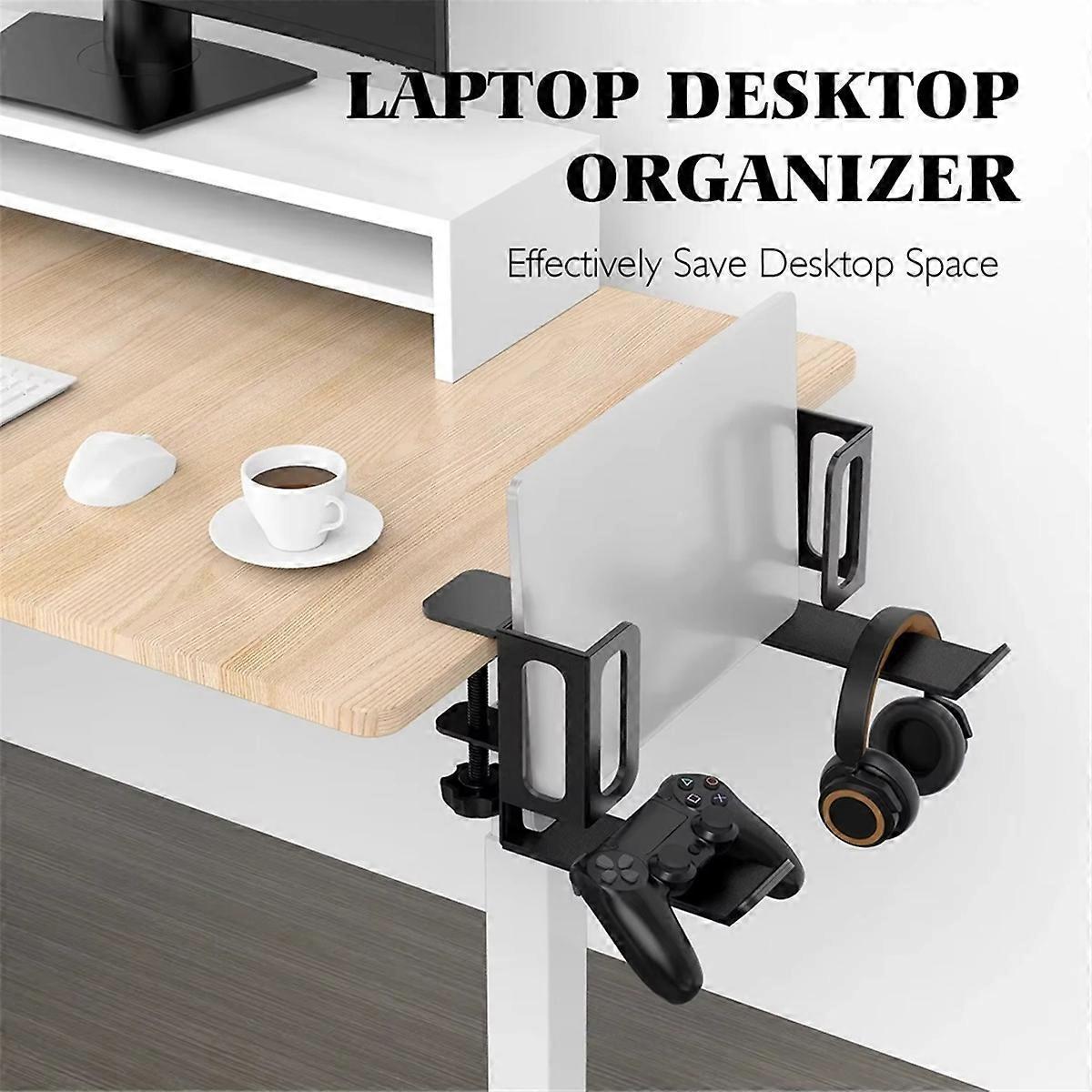 Vertical Laptop Stand, Desk Side Mount Holder, Black