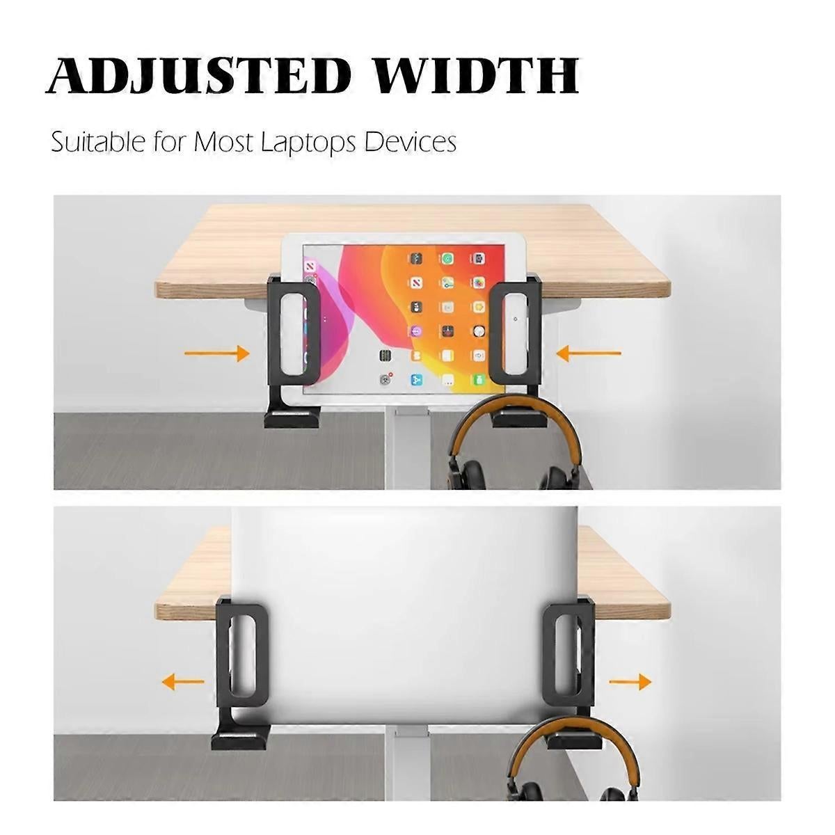 Vertical Laptop Stand, Desk Side Mount Holder, Black