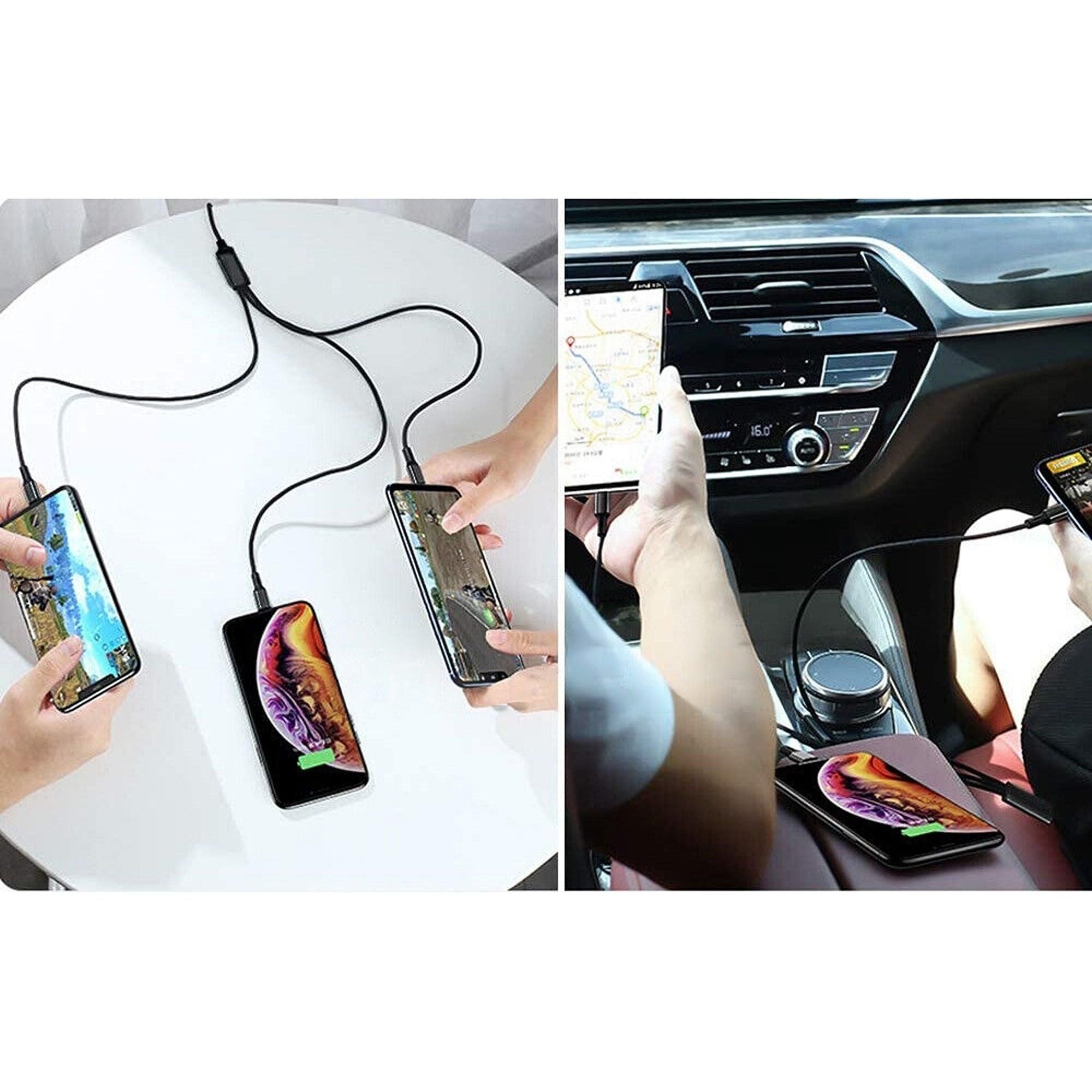 3-in-1 Multi USB Charger Cable for Micro USB Type C and Apple Devices
