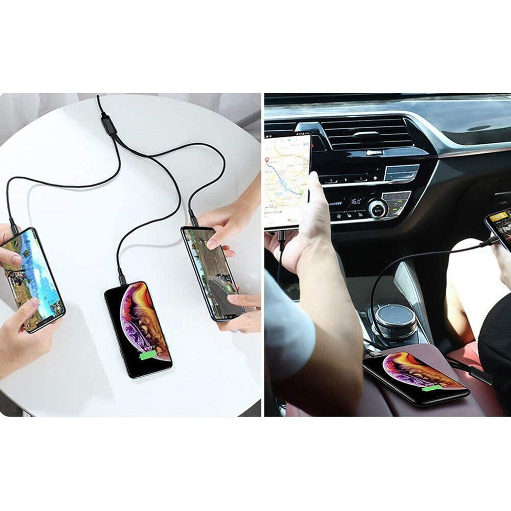 3-in-1 Multi USB Charger Cable for Micro USB Type C and Apple Devices