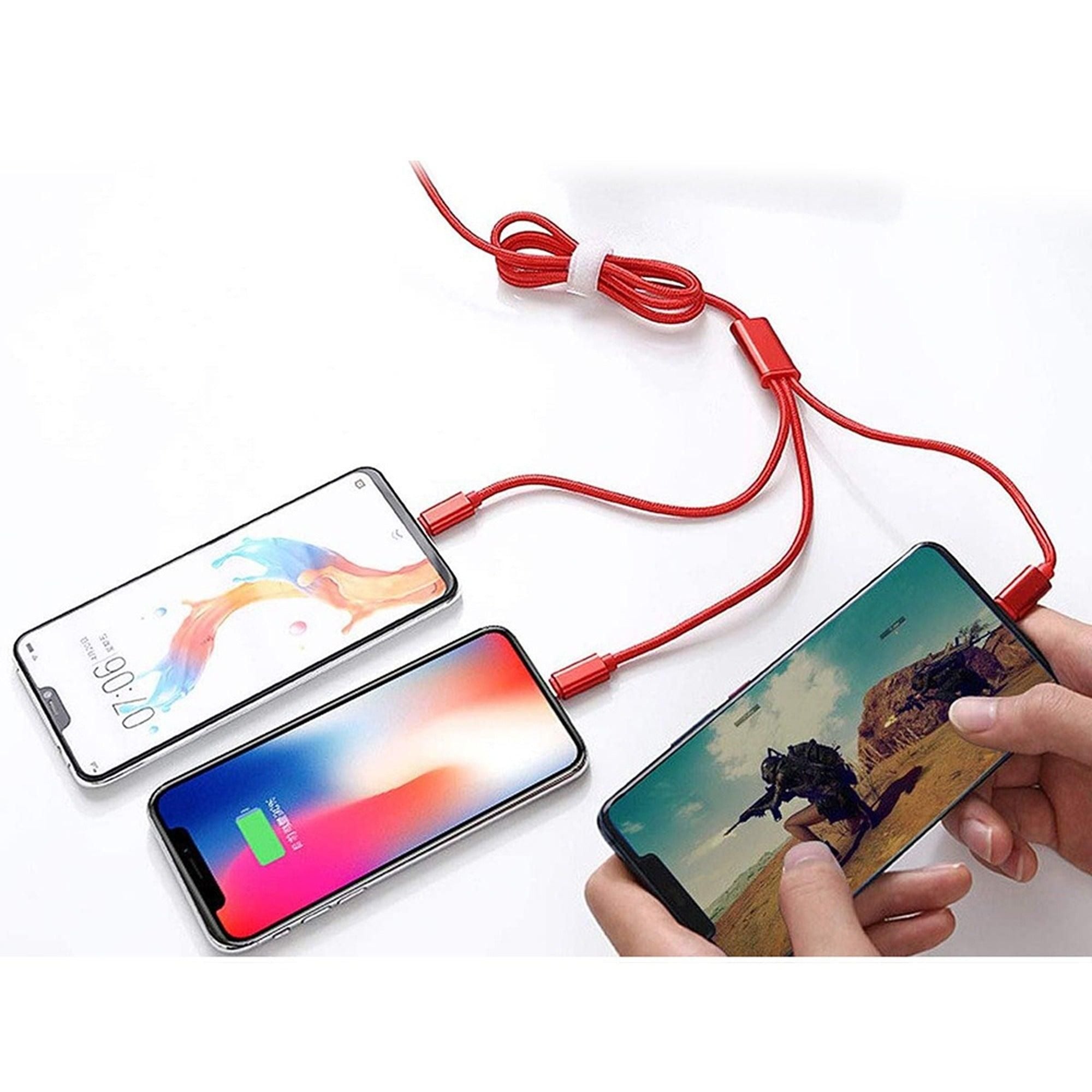 3-in-1 Multi USB Charger Cable for Micro USB Type C and Apple Devices